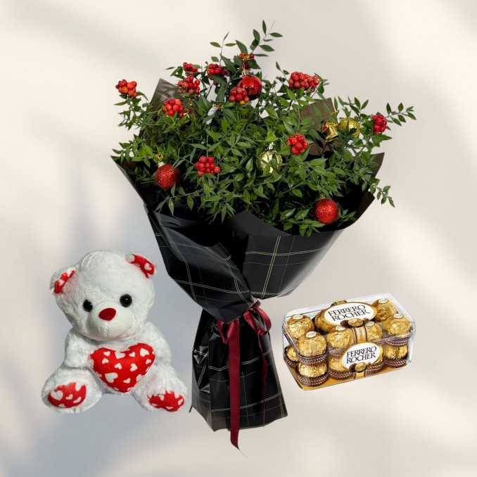 Kokina Buketi Ayıcık 16lı Ferrero Çikolata