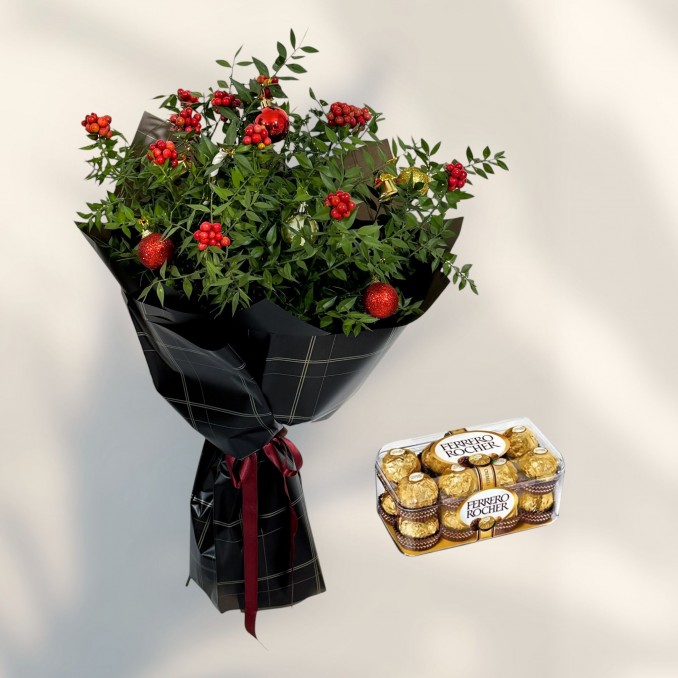 Kokina Buketi ve 16lı Ferrero Çikolata