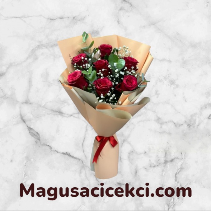 7 Kırmızı Gül Buketi