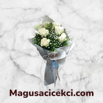 7 Beyaz Gül Buketi