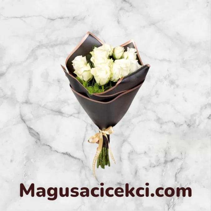 11 Beyaz Gül Buketi