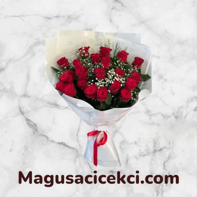 21 Kırmızı Gül Buketi