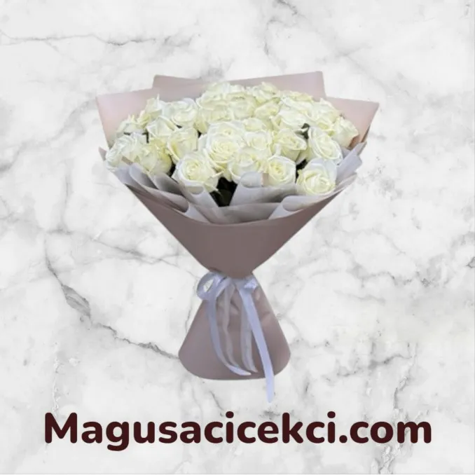 33 Beyaz Gül Buketi 33 Beyaz Gül Buketi