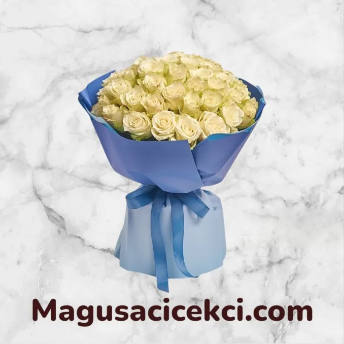 51 Beyaz Gül Buketi