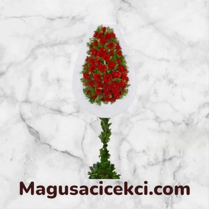 Kırmızı Gerbera Açılış Düğün Çelenk